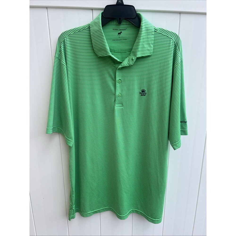 Horn Legend Polo Shirt Men’s Large Striped Bears Paw Golf Performance